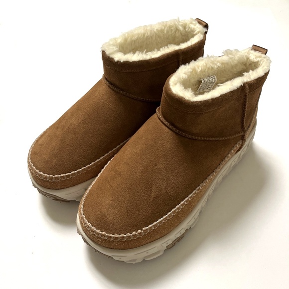 NWOB $190 Original UGG Venture Daze Ultra Mini Boots Chestnut Brown Suede - Picture 5 of 13